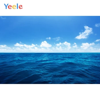 Тропически морски пейзаж Фон Лято Синьо море Облачно синьо небе Природни пейзажи Фотография Фонове Photocall Фото студио