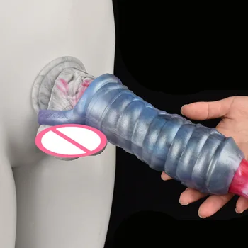 Цветна куха пенис ръкав мастурбатор секс играчка с резба разширение и петел пръстен